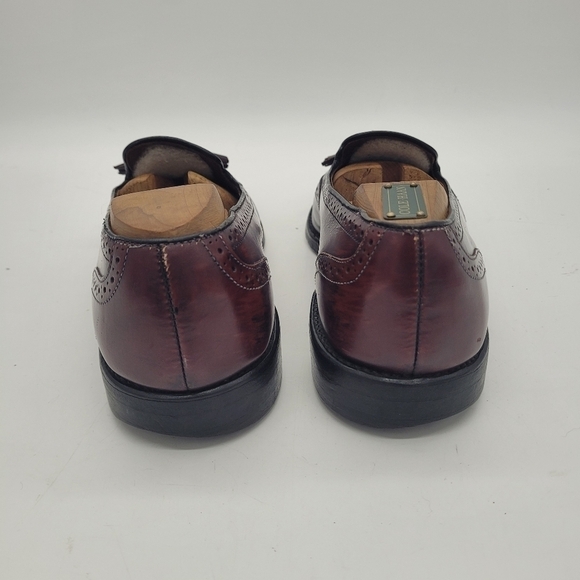 Allen Edmonds Shoes Men 8D Auburn  Burgundy Wingtip Slip On Loafers - Picture 7 of 15